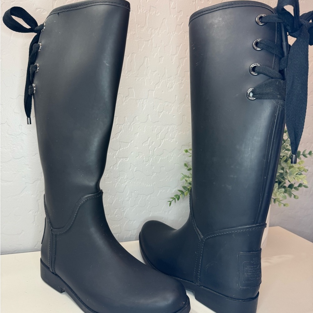 Coach Hunter Black Tall Rain Boots